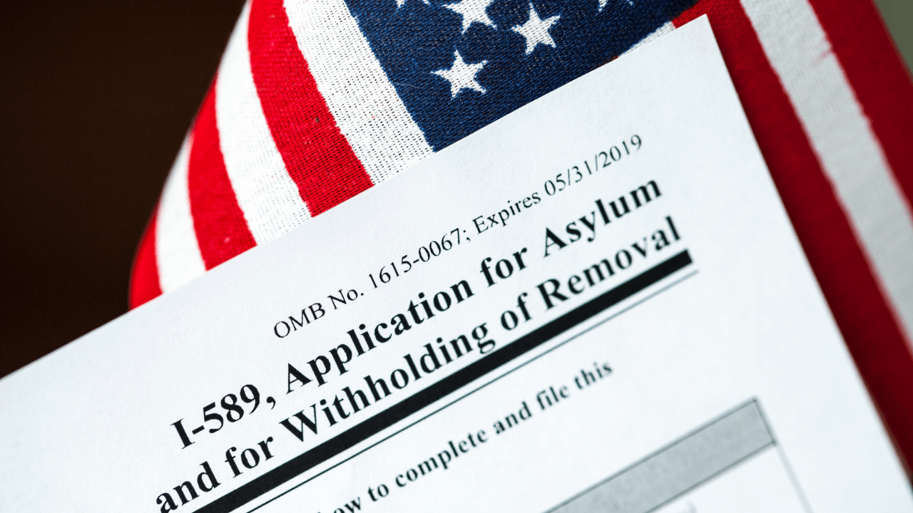form I-589 Application for asylum with USA flag | Scott Legal, P.C. form I-589 Application for asylum with USA flag