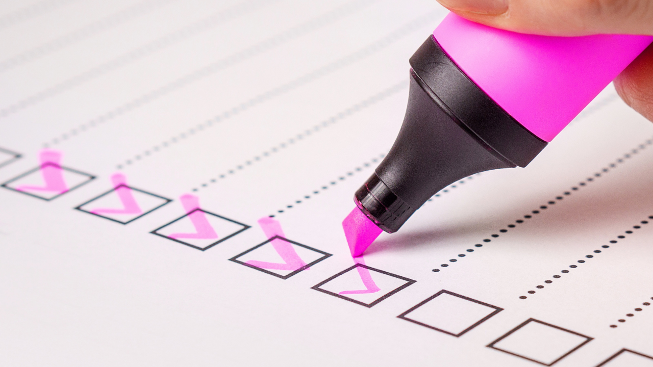 Checking off a list on a checklist | Scott Legal, P.C. Checking off a list on a checklist