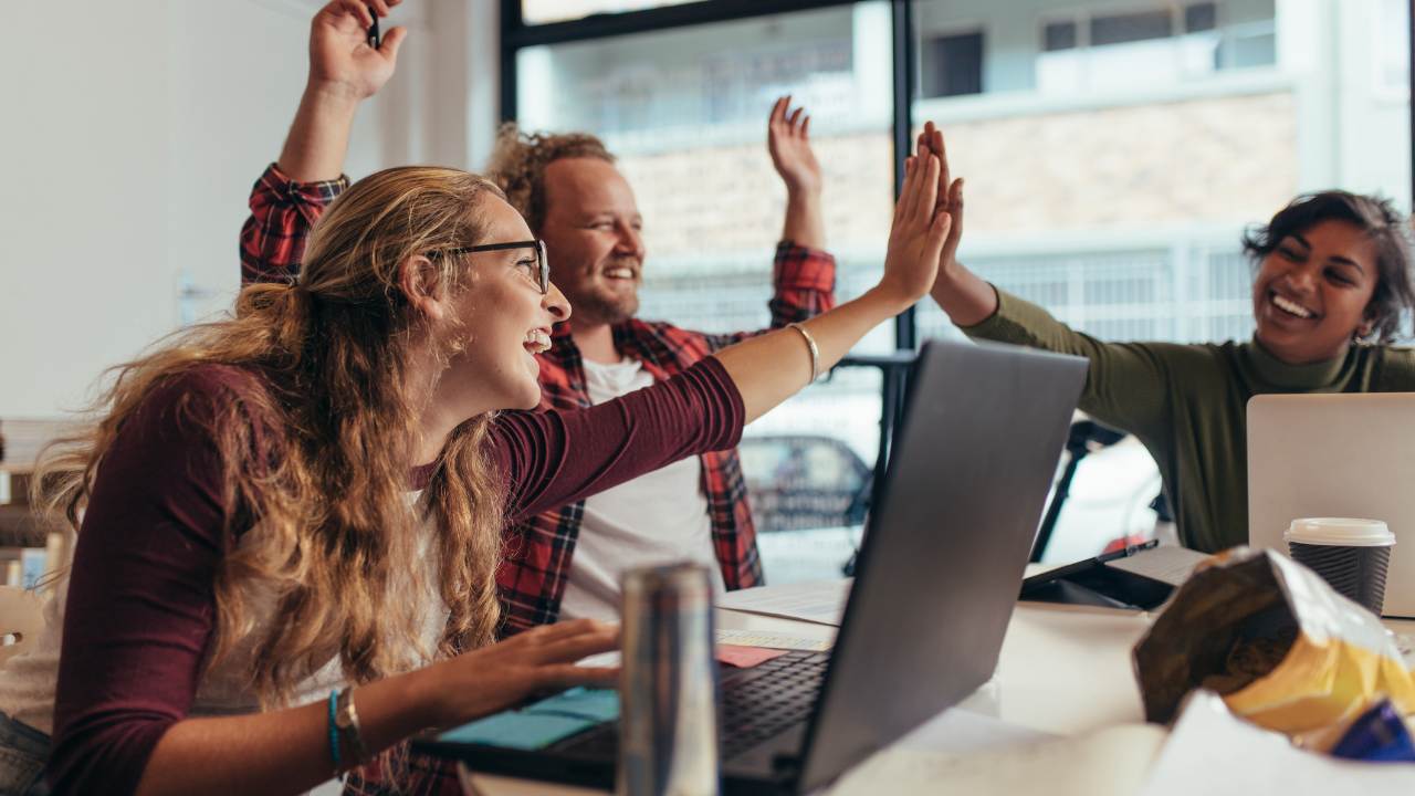 a team of 3 people celebrating an approval | Scott Legal, P.C. a team of 3 people celebrating an approval