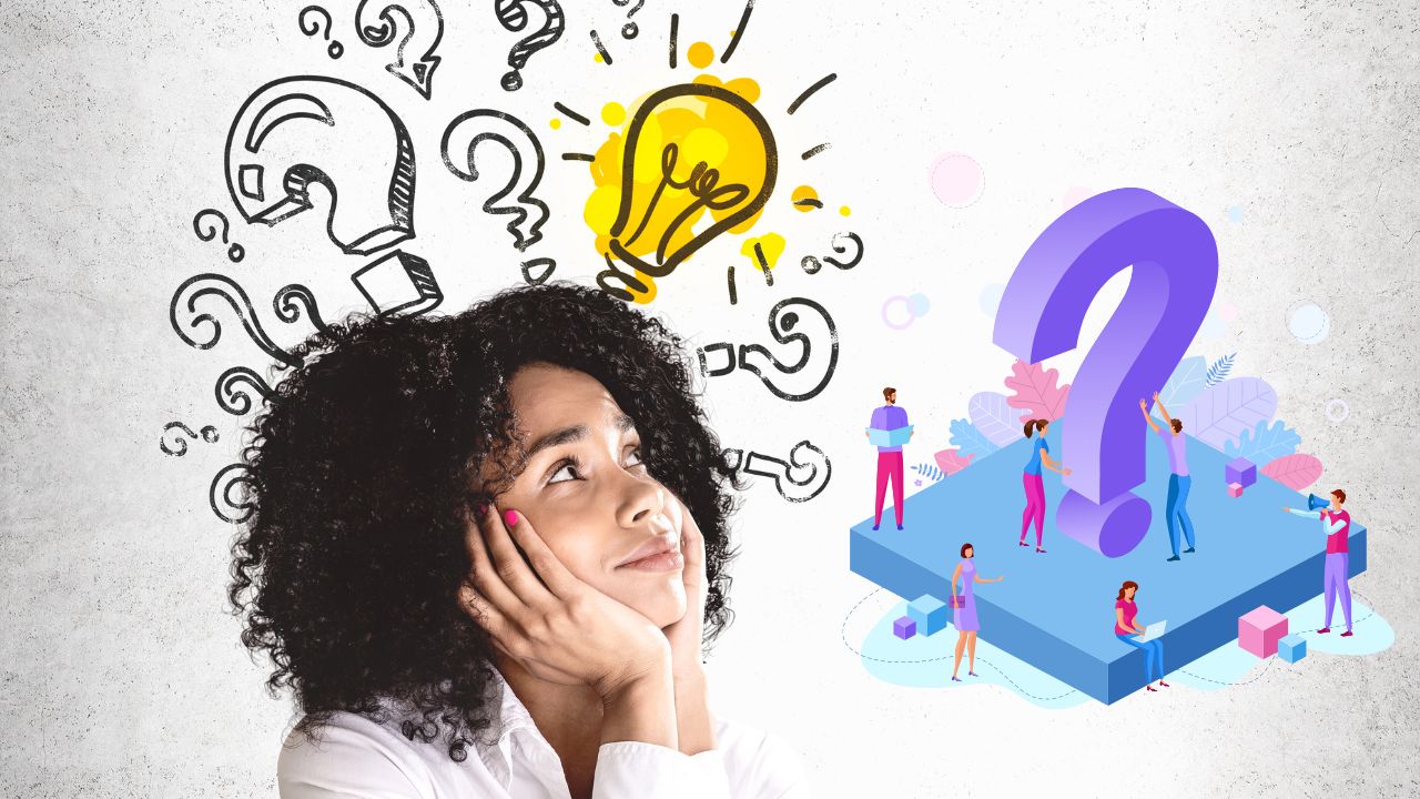 A woman considering the answers to her questions