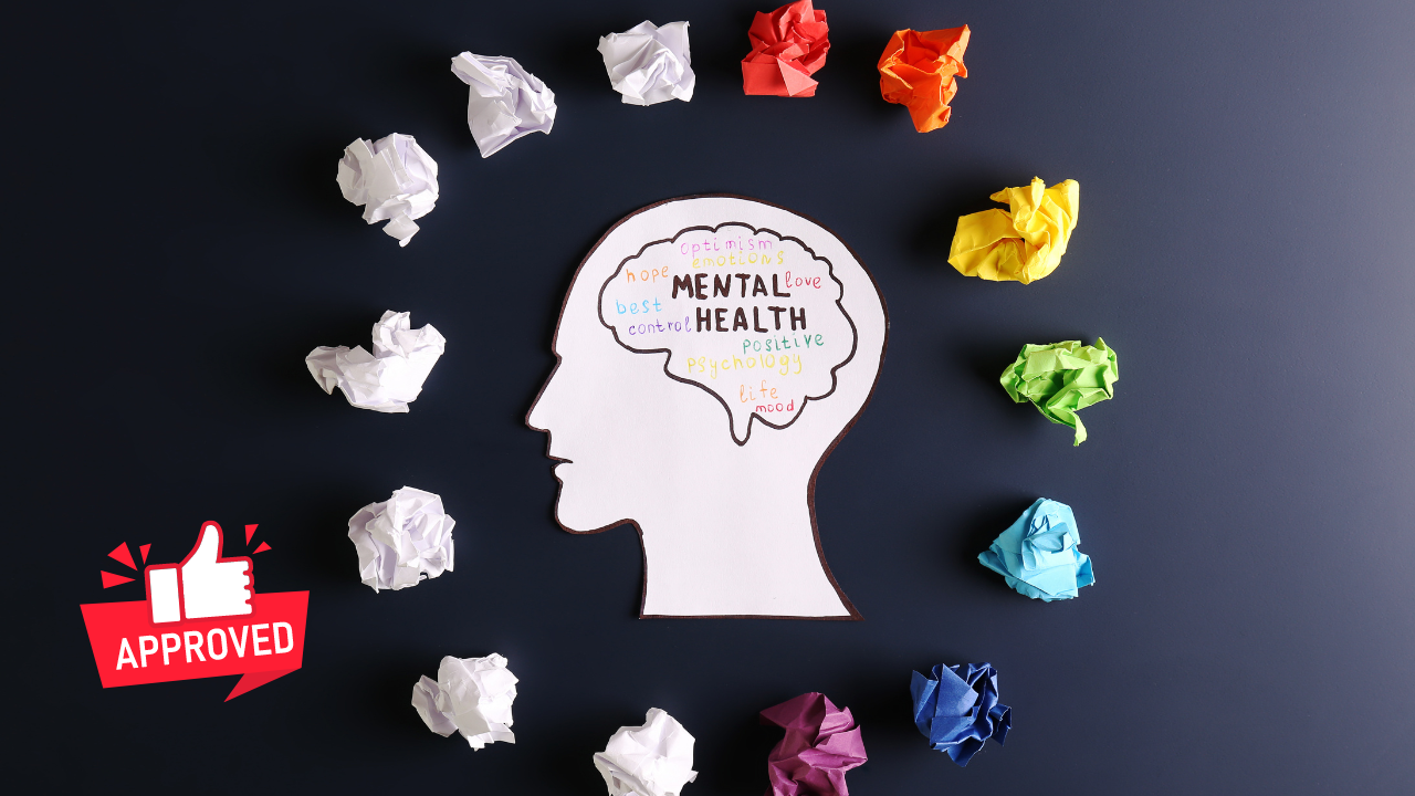 A mental health diagram with an approval stamp next to it | Scott Legal, P.C. A mental health diagram with an approval stamp next to it
