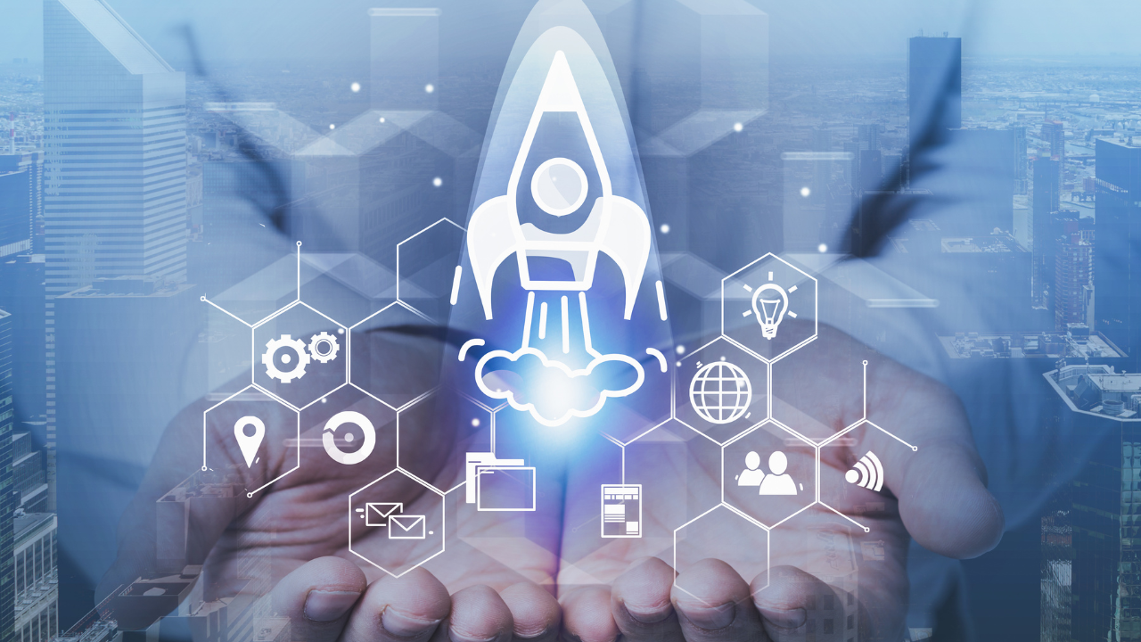 Business resources pictured in a startup rocket in an entrepreneurs hands | Scott Legal, P.C. Business resources pictured in a startup rocket in an entrepreneurs hands