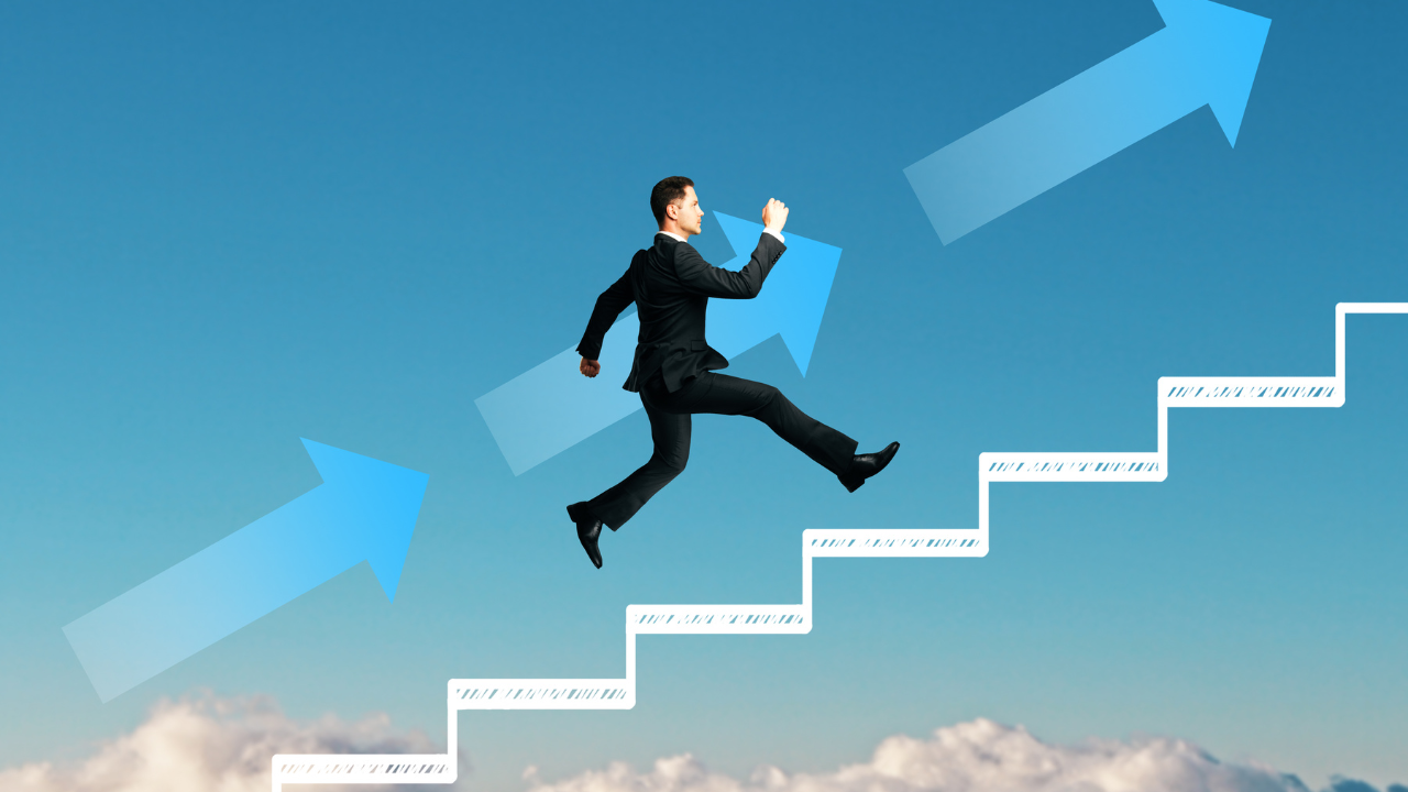A business professional climbing the corporate latter | Scott Legal, P.C. A business professional climbing the corporate latter