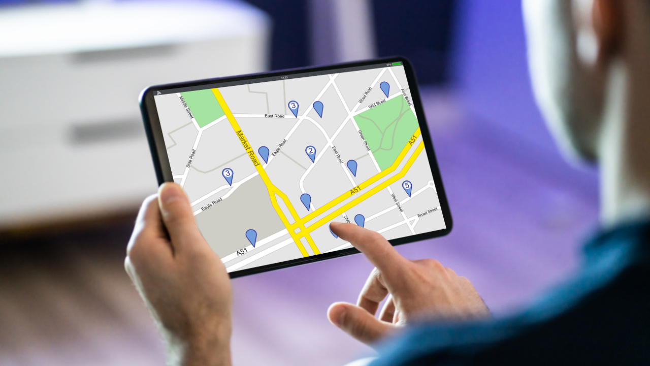 multiple business locations on a tablet