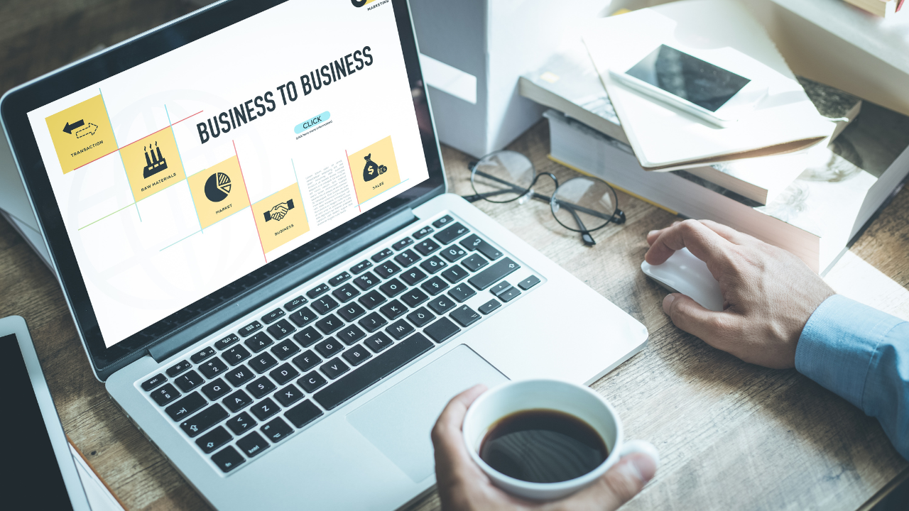 An open laptop with business slide shows | Scott Legal, P.C. An open laptop with business slide shows
